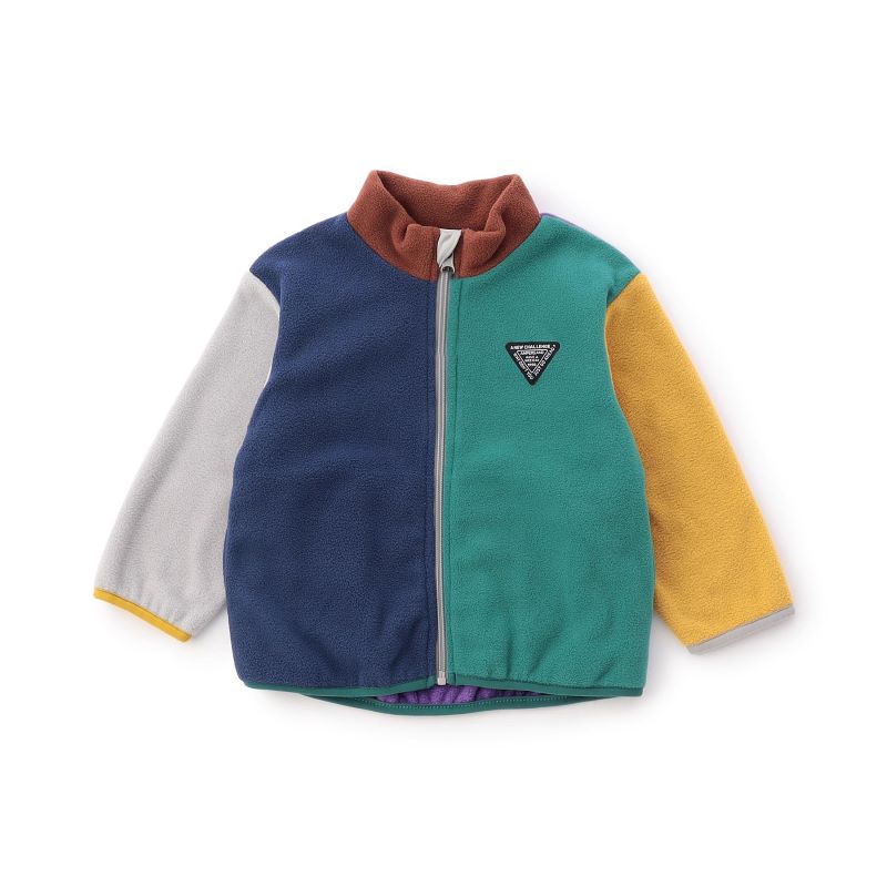 现货BREEZEsquare|儿童秋冬拼接撞色柔软平绒外套保暖内搭L404035