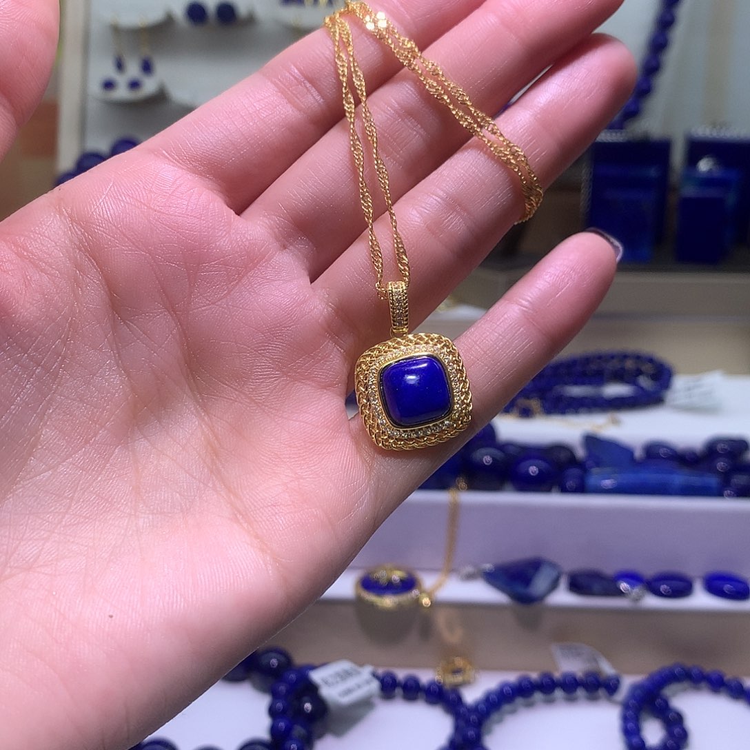 青金石合金天然原矿项链