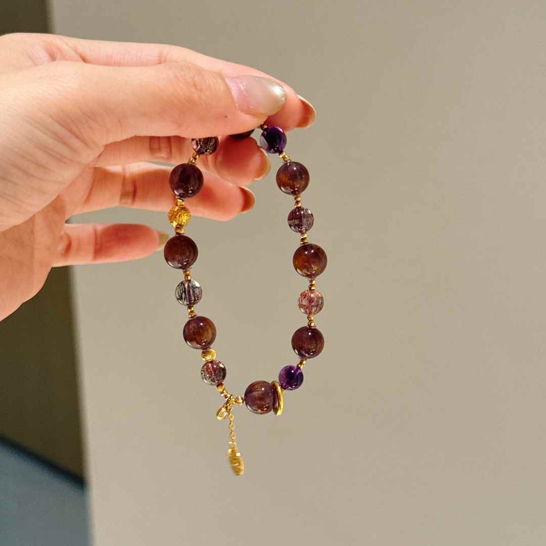 18K金收藏级极光紫钛晶手串-多样性发一件