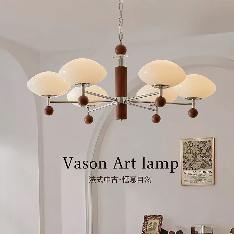 客厅吊灯法式中古风留白灯2025新款包豪斯大厅灯护眼全屋灯具套餐