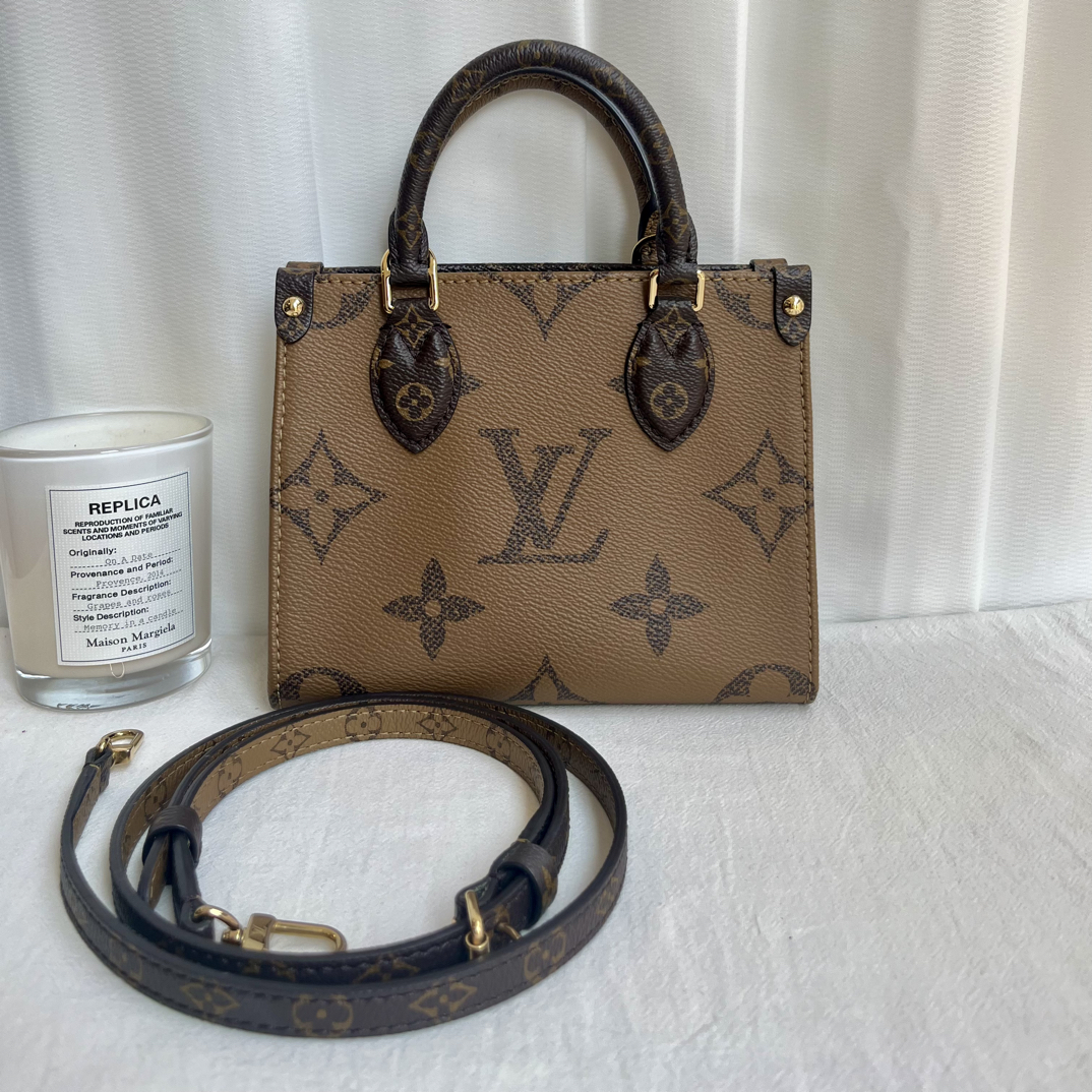 99新 LouisVuitton/路易威登 LV OnthegoBB老花迷你手提斜挎包