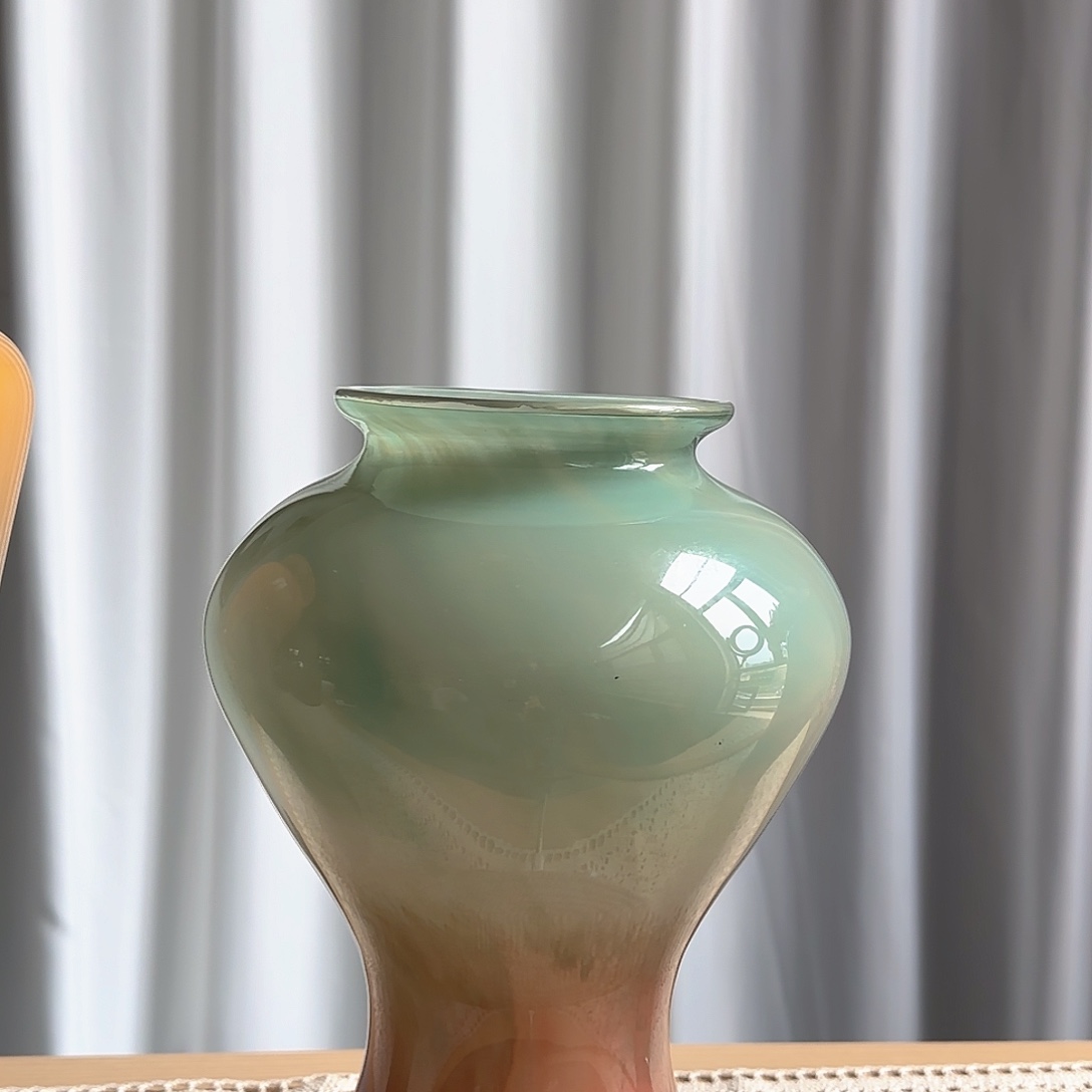 琉璃宽口手工琉璃花器单只