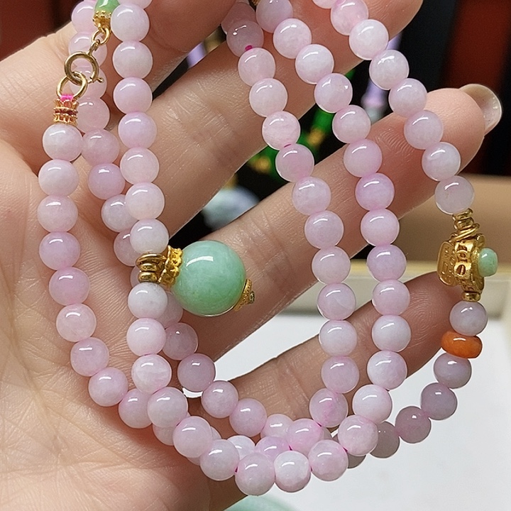 翡翠未镶嵌颈饰珠链