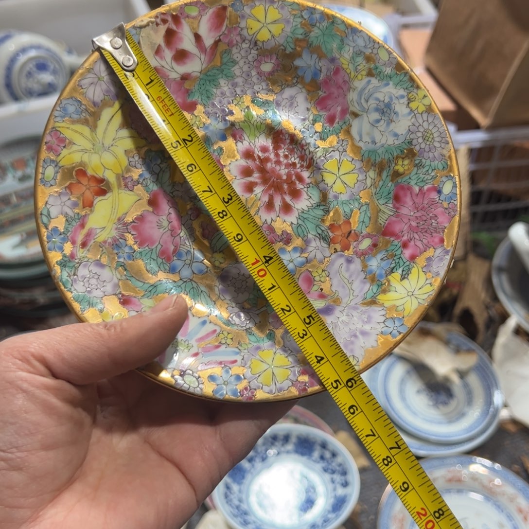 其他陶15厘米金地万花平盘