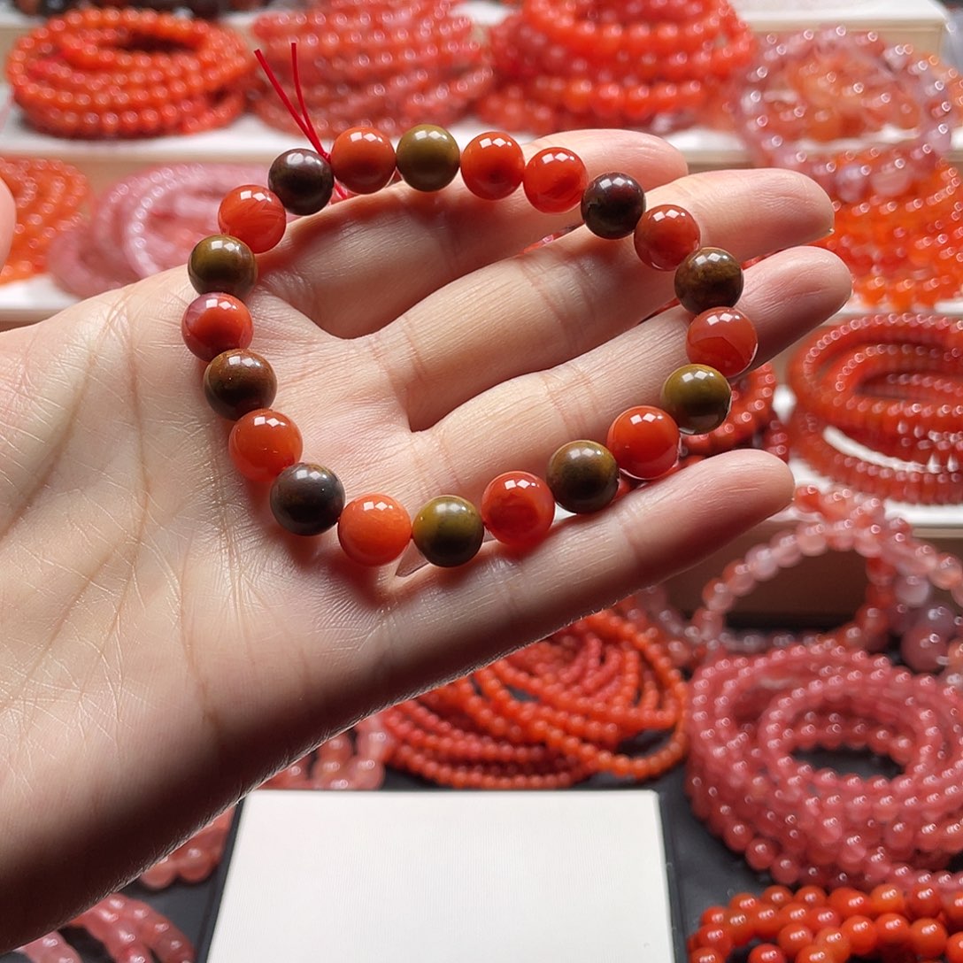 南红玛瑙未镶嵌手链9➕包浆