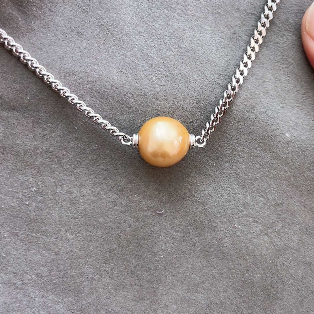 银S925镶嵌海水珍珠颈饰
