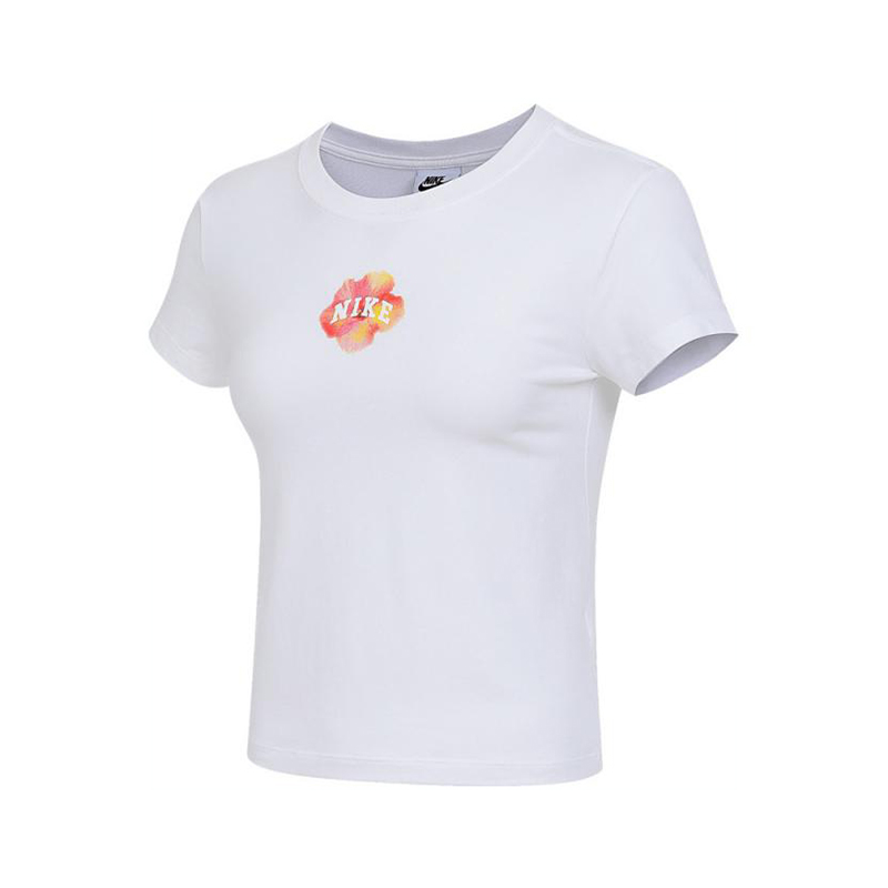NIKE耐克女子针织无领短T恤IF0393-100