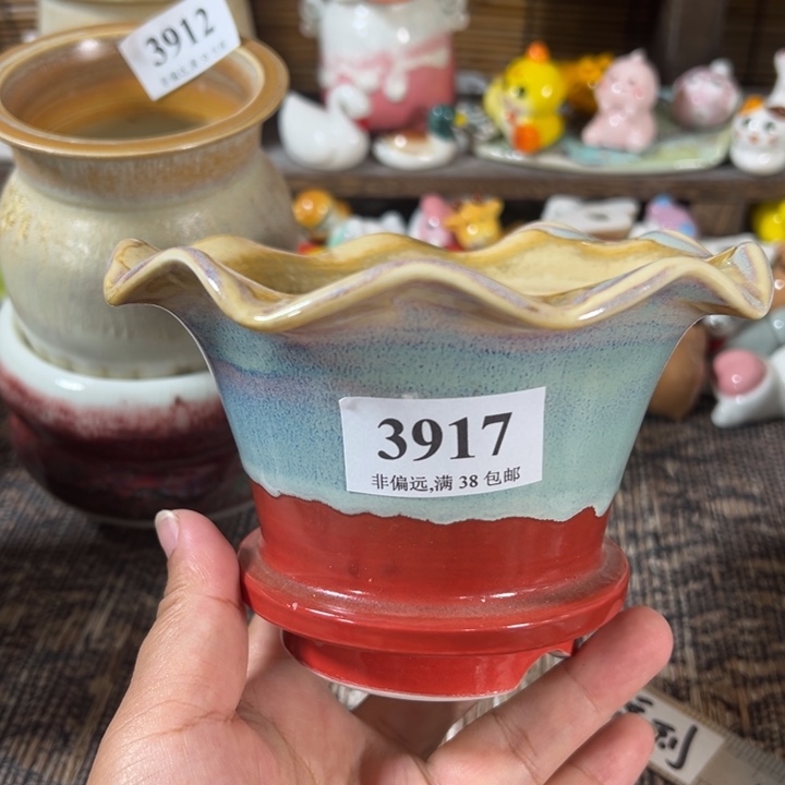 口10 手工花盆满30包邮