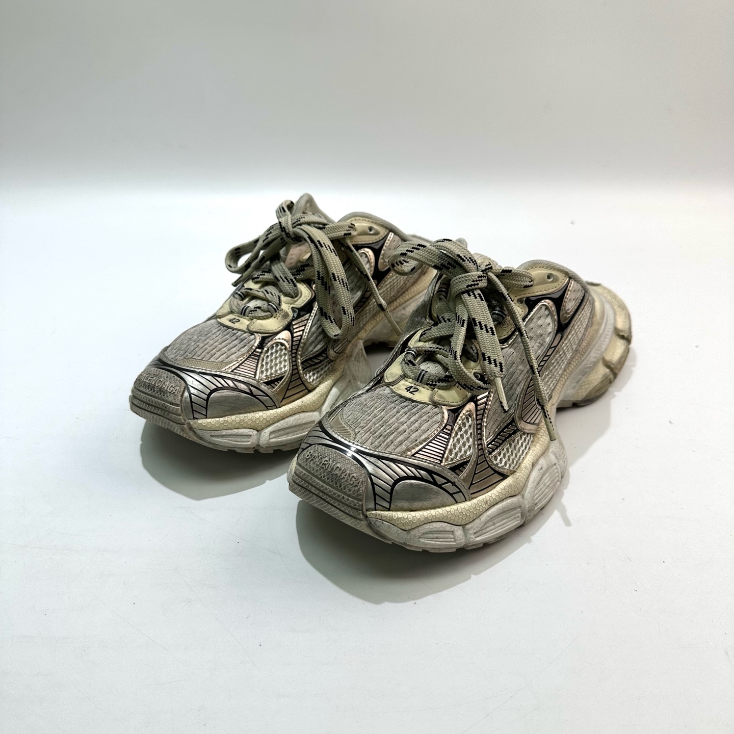 99新 Balenciaga/巴黎世家 42码 米黄3XL穆勒鞋 SY0917