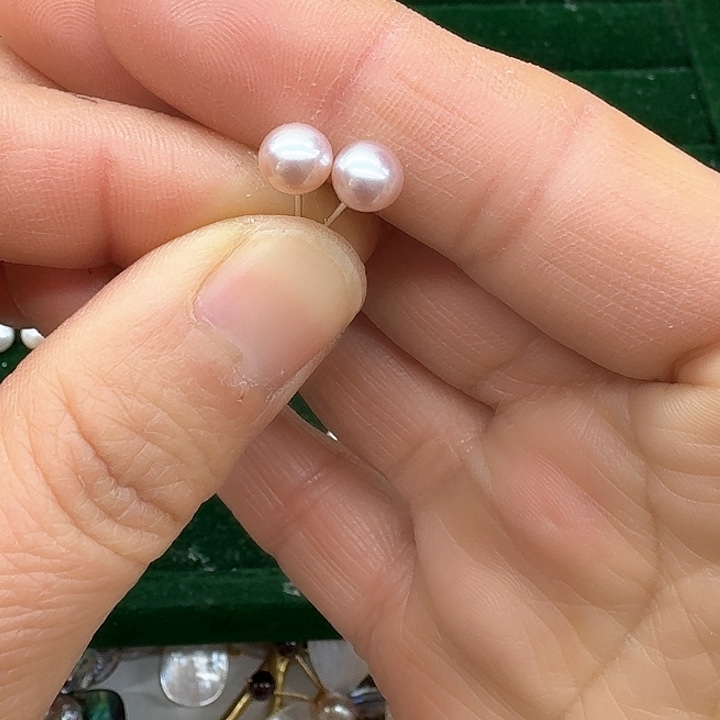 淡水珍珠发饰银S925镶嵌