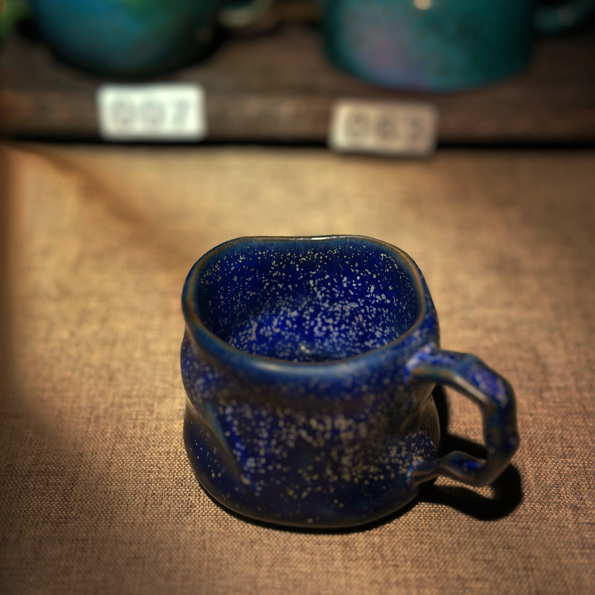 神垕钧瓷原产地 手捏异形咖啡杯碳烧星空釉色