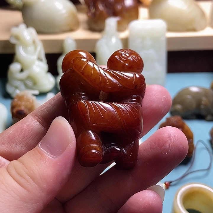 「***叔和田玉未镶嵌挂件