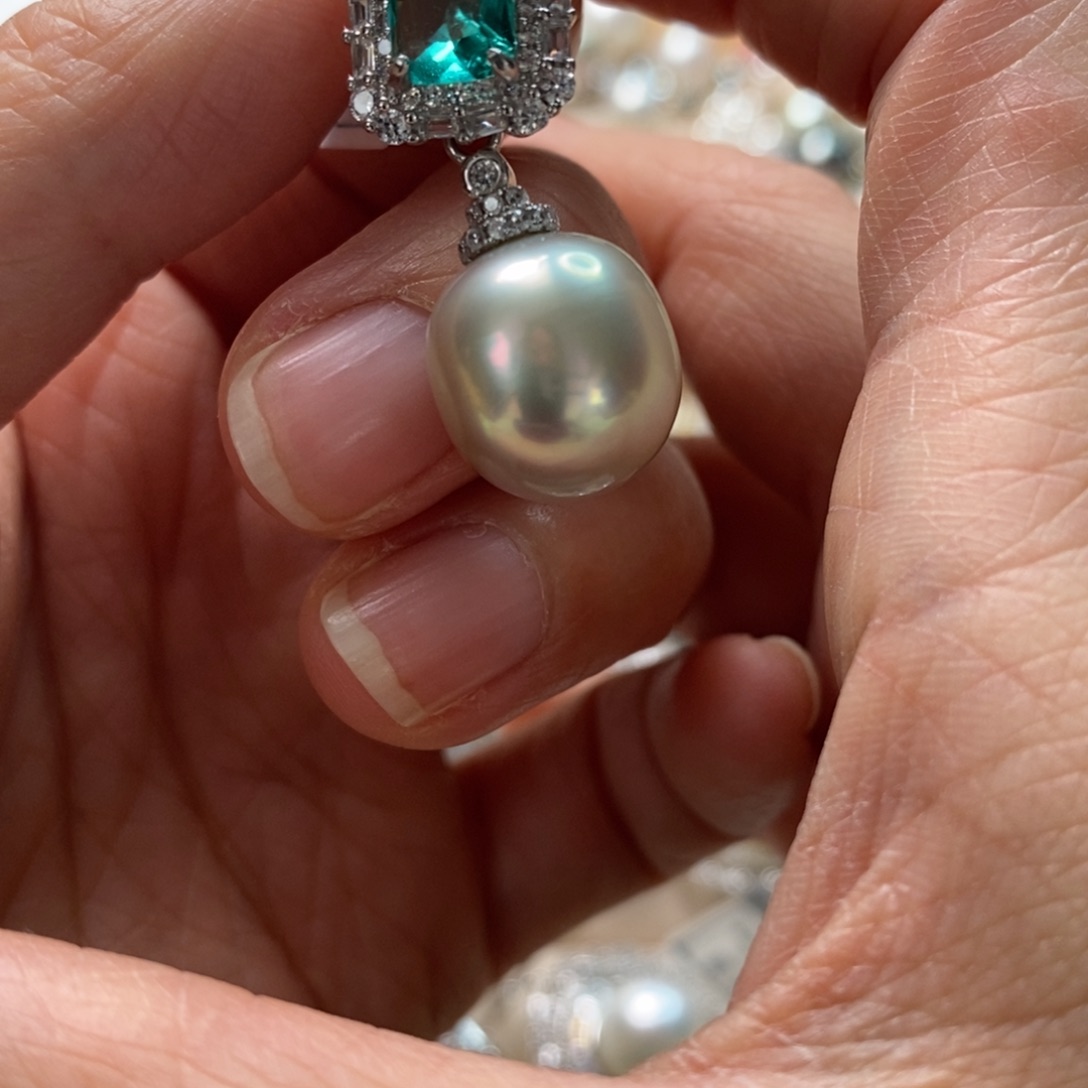 海水珍珠颈饰银S925镶嵌