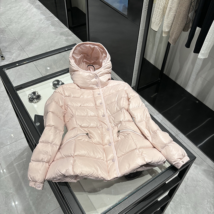 25年秋冬新款 时尚收腰斜拉链显瘦气质三色连帽羽绒服外套-8829