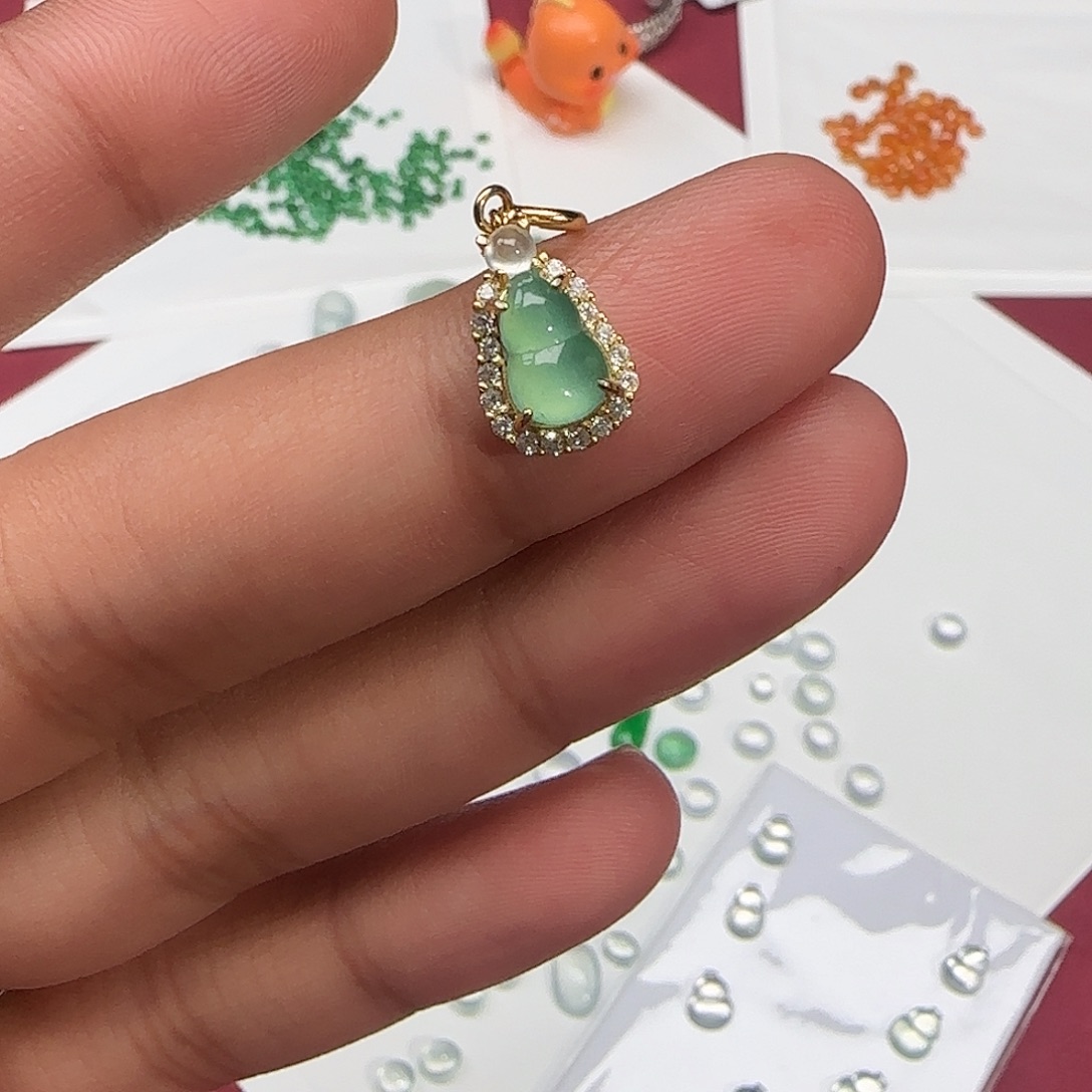 翡翠银S925镶嵌戒指缅甸天然翡翠