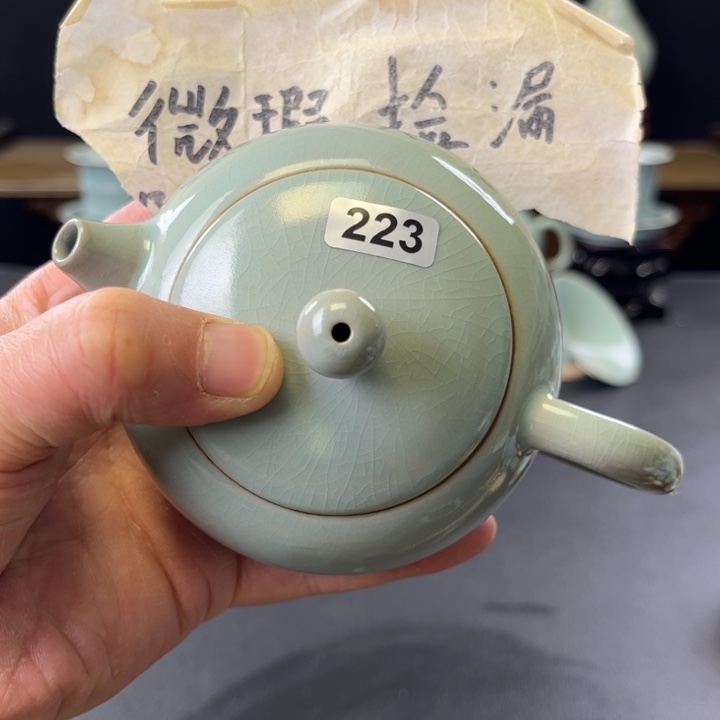 杯第**士仿古釉汝官窑西施壶223号微瑕捡漏