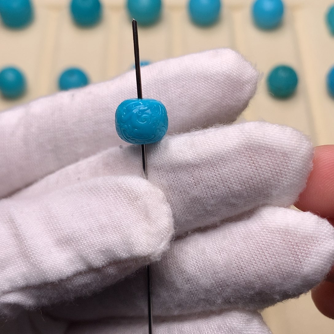 绿松石未镶嵌绿松石龙凤9.5