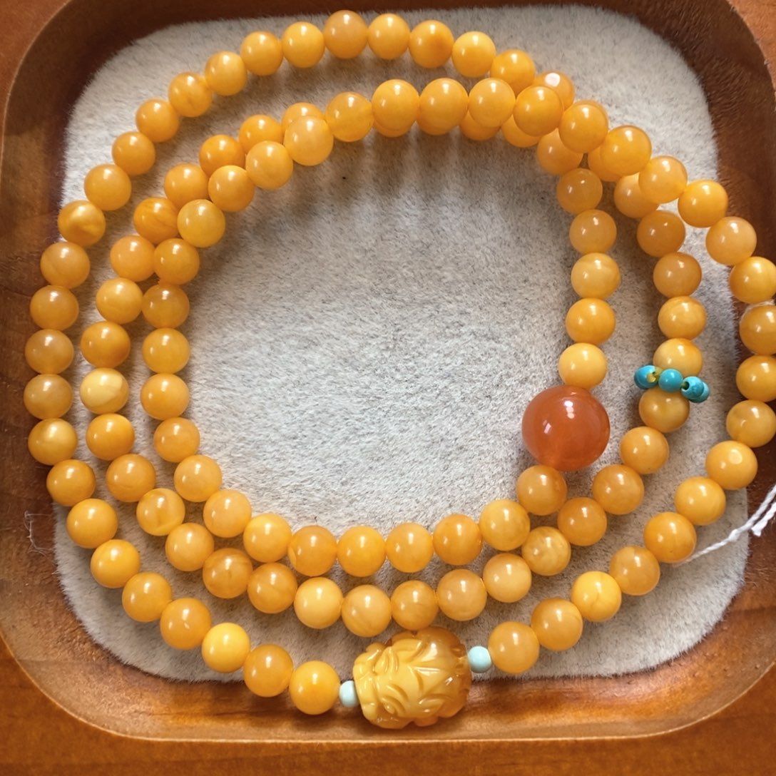 未镶嵌蜜蜡手串蜜蜡