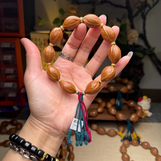 【核居居】16*25短圆精致款 正宗梅林铁核橄榄核手串哑光