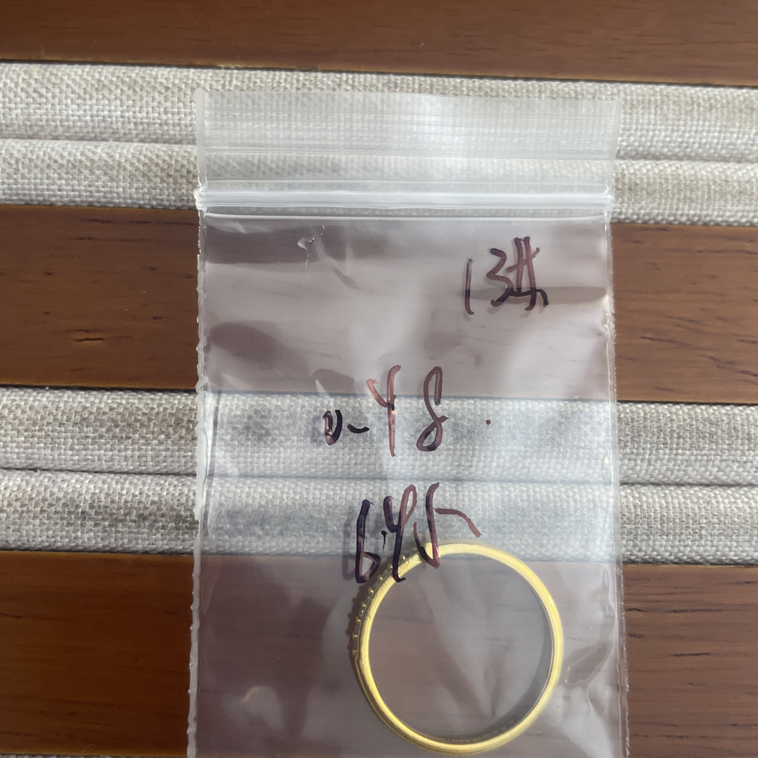 克重0.48 13号 T字6D戒指 足金999