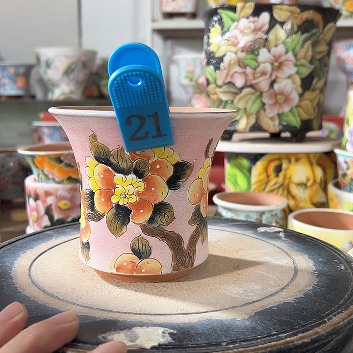 景德镇手绘花盆满38包邮