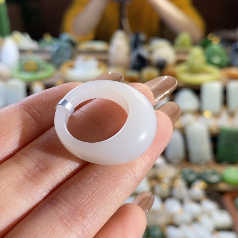 【闪购商品】和田玉（青玉）戒指16未镶嵌