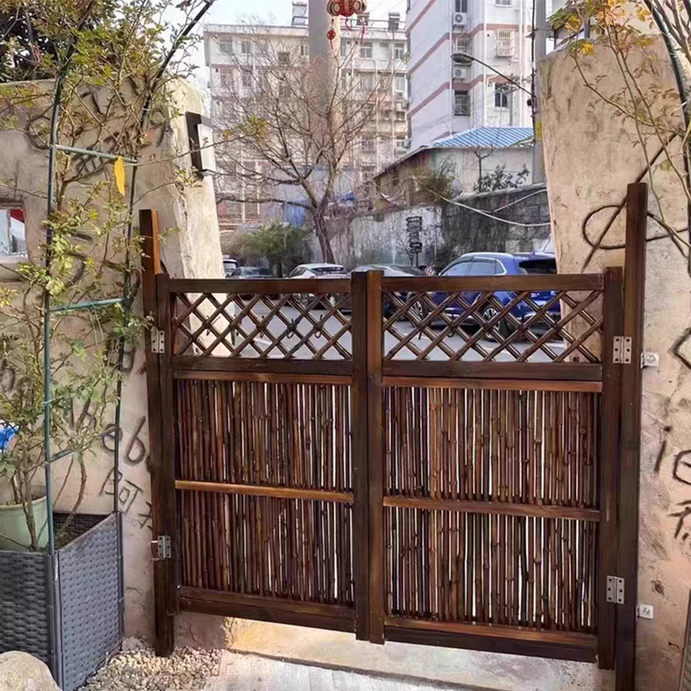 高端别墅户外防腐木竹栅栏篱笆庭院围栏隔断花园日式小院竹门