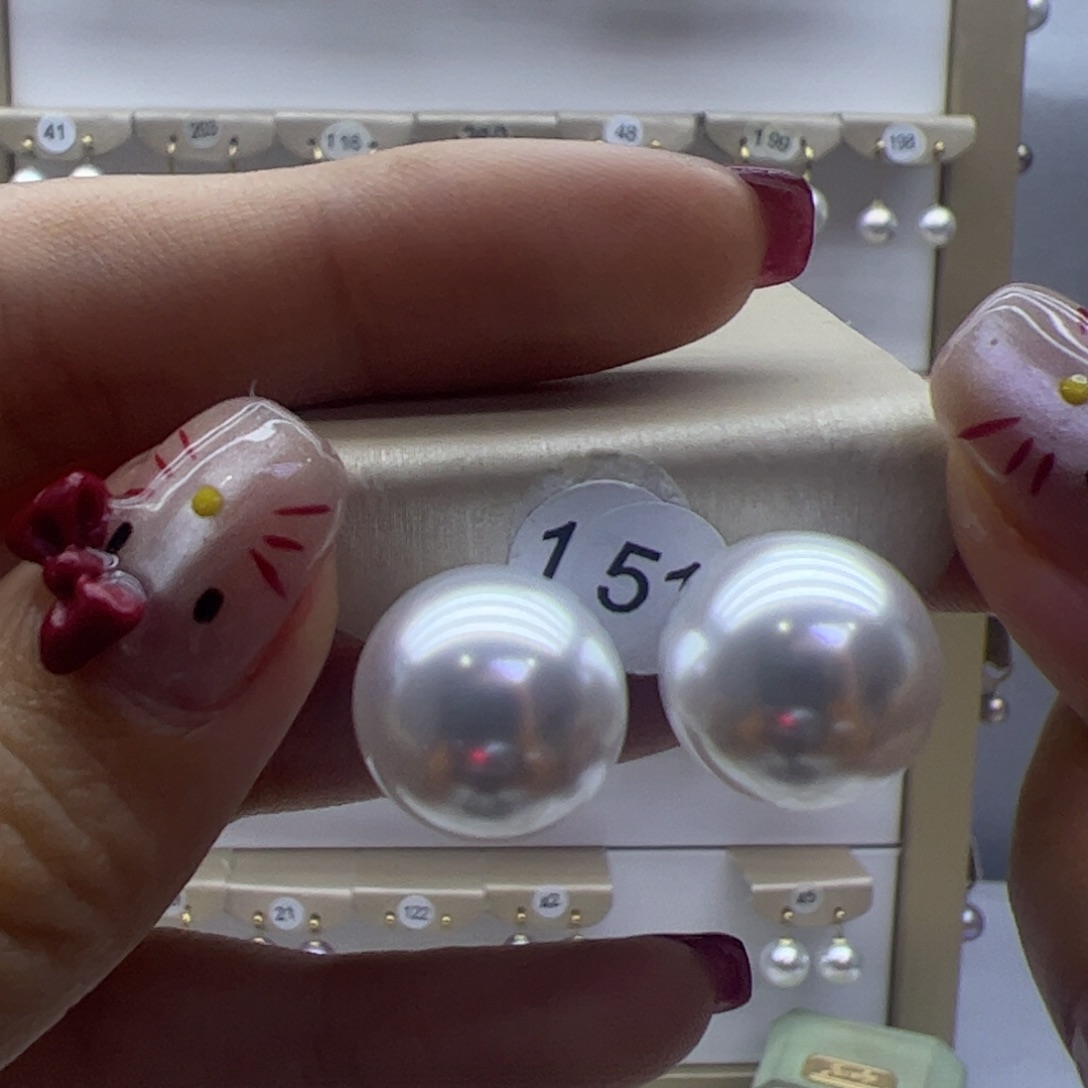 淡水珍珠耳饰18K金镶嵌