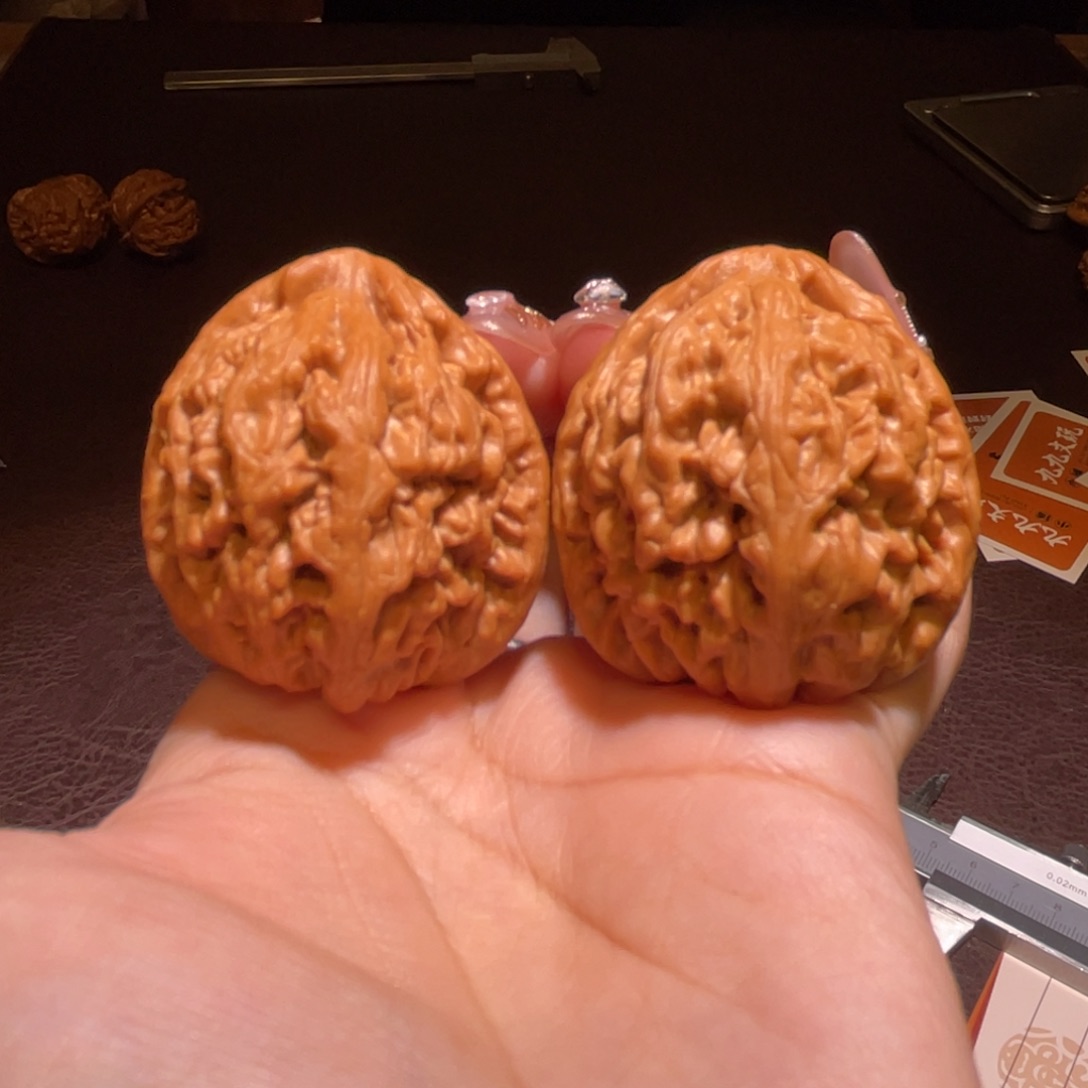 文玩核桃把件肚42红锦鲤