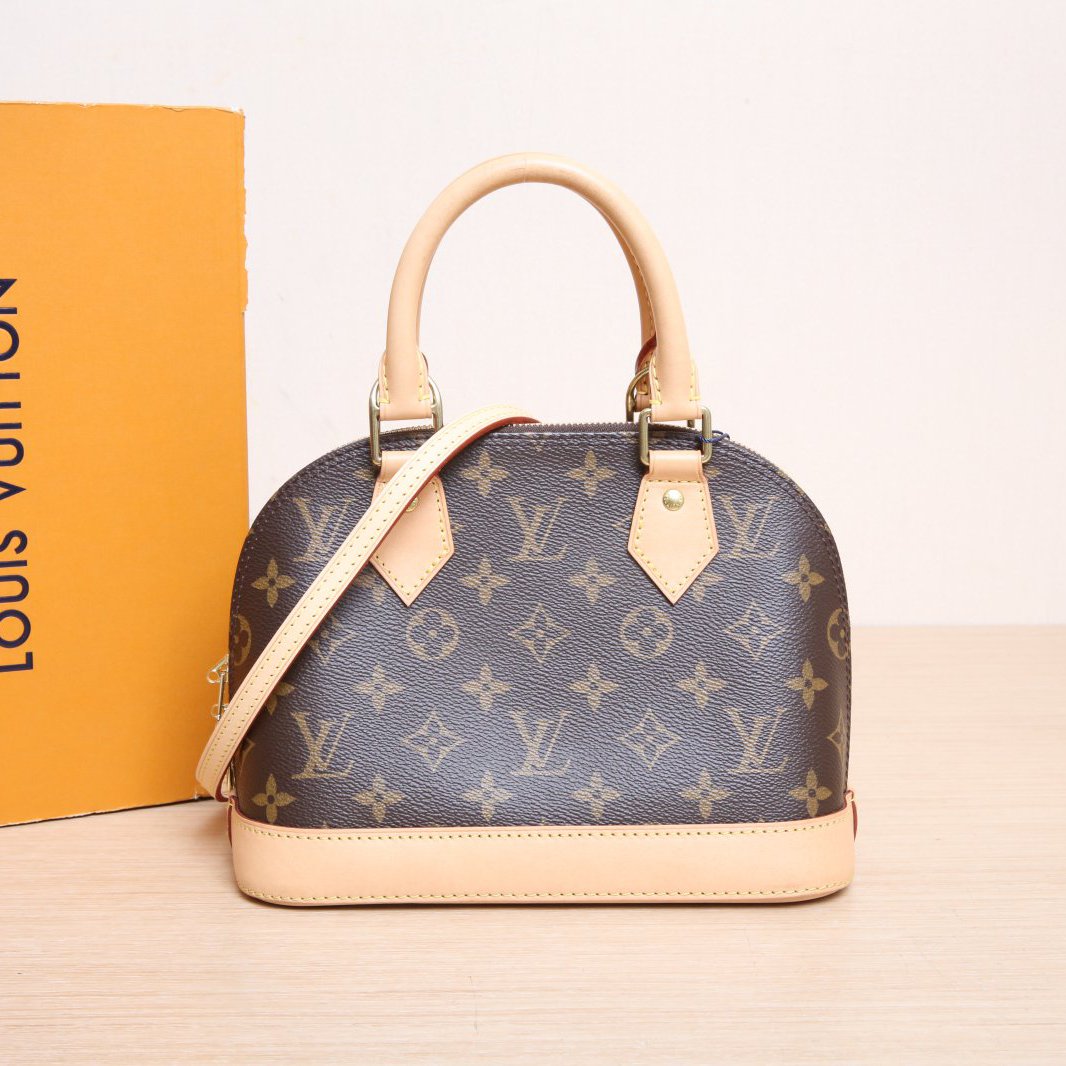 95新 LouisVuitton/路易威登 小花攀攀ALMA 贝壳包 BB 23.5 芯片 