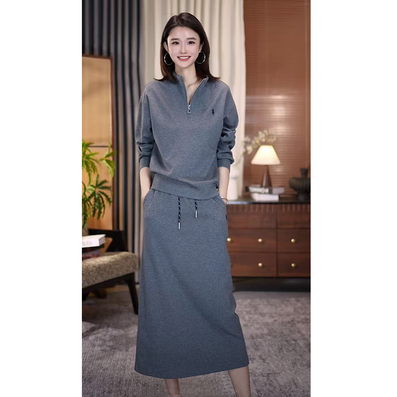 品牌正品 POLUENOCH/保罗伊诺克-半拉链长袖套裙早秋套装25-63