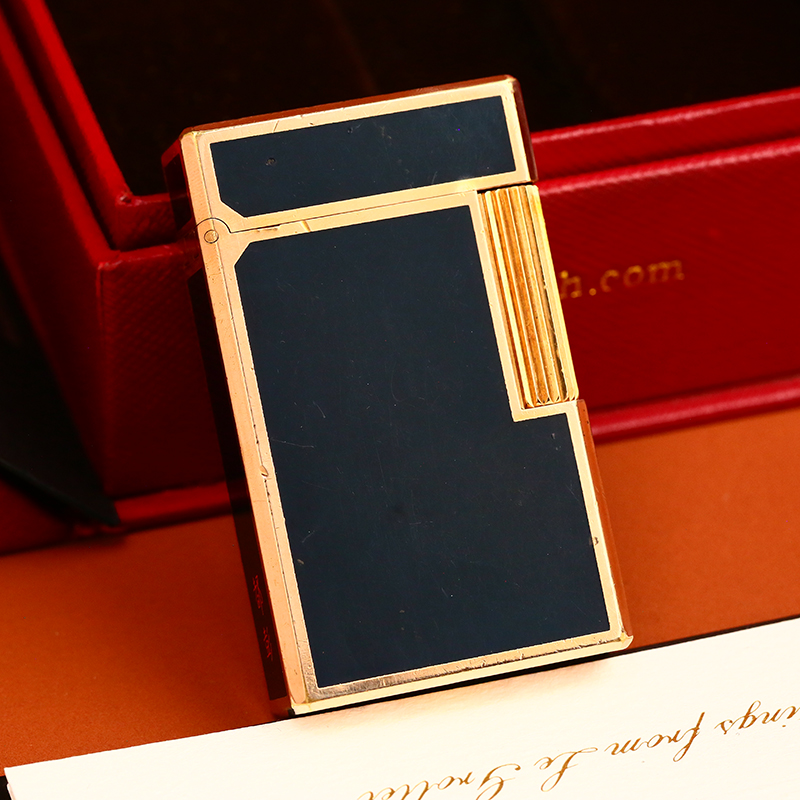 Dupont充气打火机蓝色中国漆L1大号男士精品烟具礼物收藏送礼高档