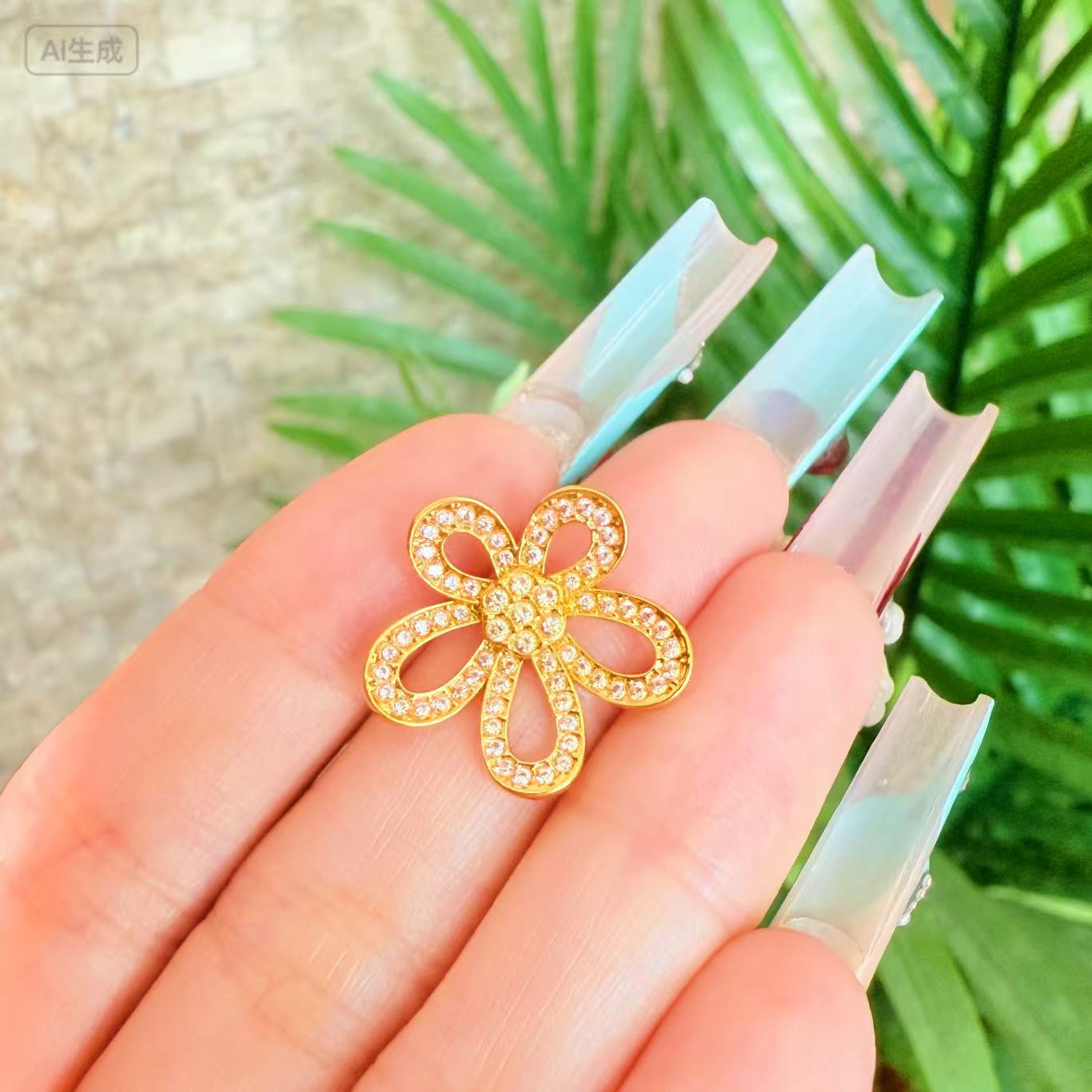 【米米专属】18k金经典格桑花大花花