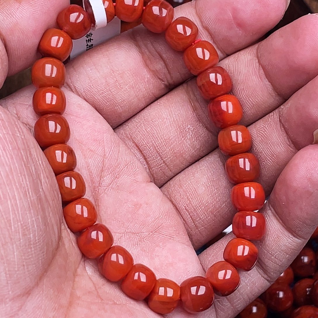 南红玛瑙未镶嵌手链南红瓦西卡8老型原矿