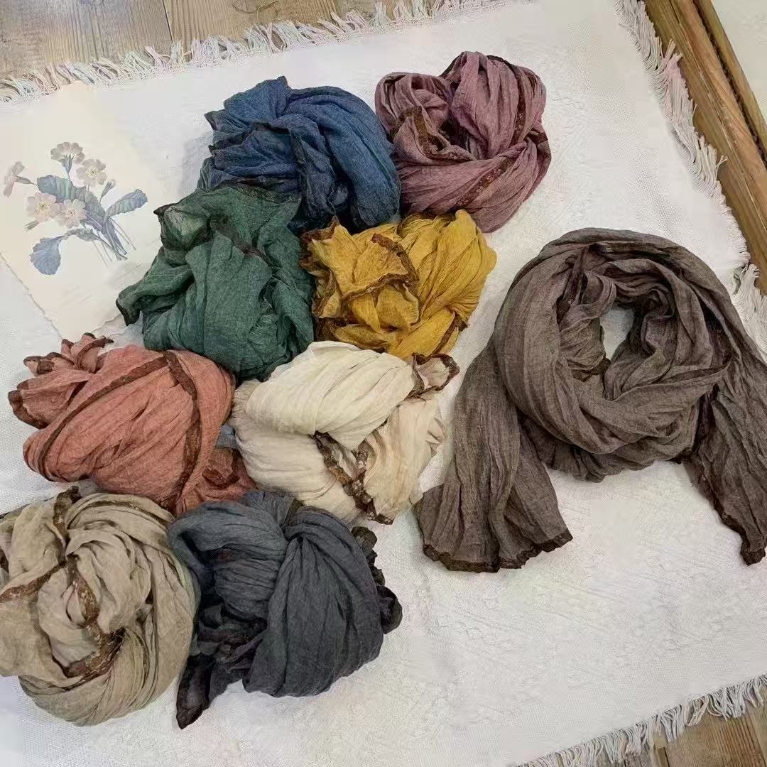 A999四季款扎染汉麻围巾