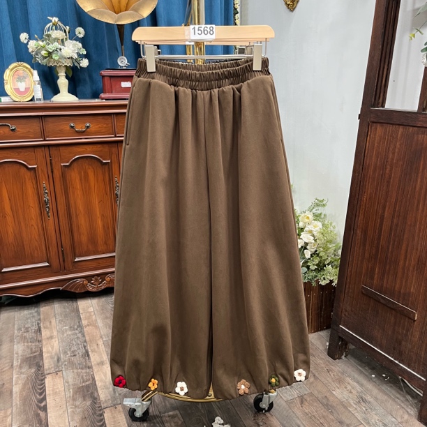 15 花苞裤加绒加厚灯笼裤宽松森系文艺冬季时尚厚款裤子女森系