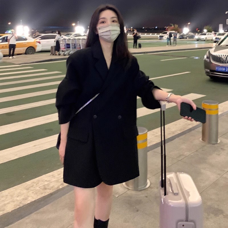 2025春秋季灰色西装外套休闲韩版高级感百搭西装外套