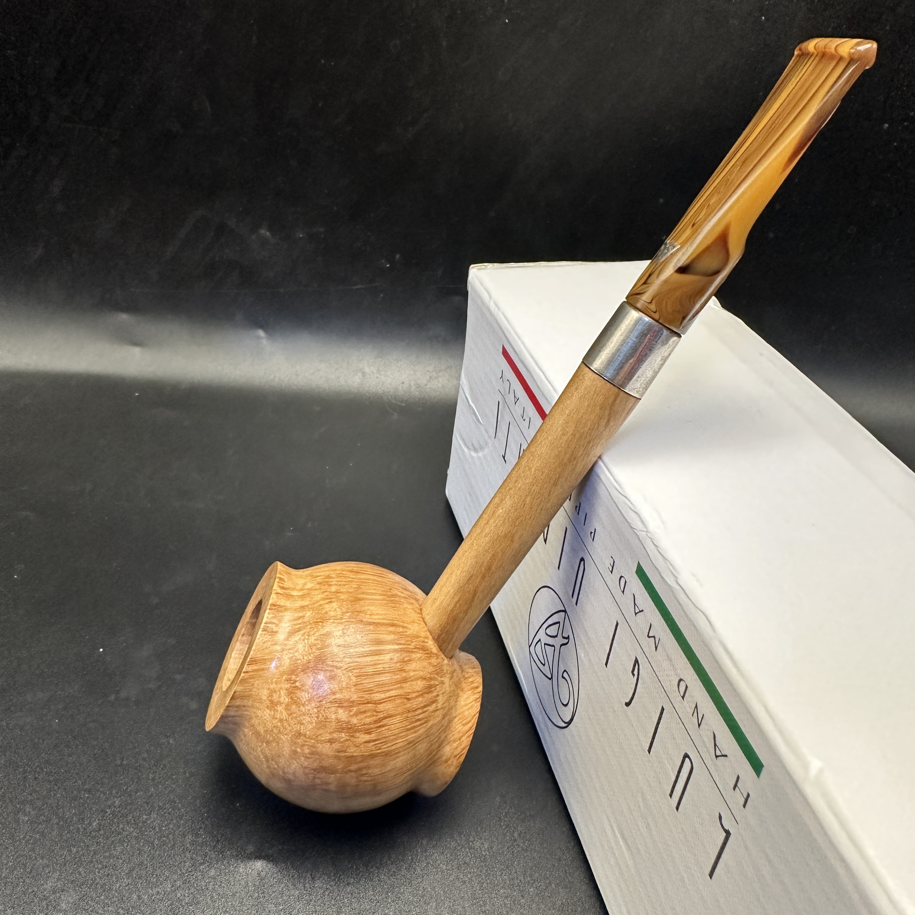 意大利维布拉蒂二花锤子银圈石楠木烟斗烟具