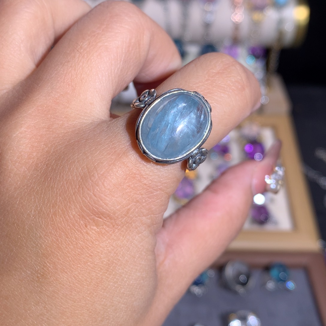 【闪购商品】水晶戒指银S925镶嵌戒指