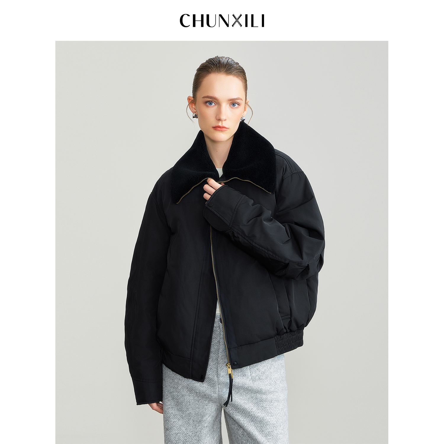 CHUNXILI/春熙里 冬季气质保暖白鸭绒服羽绒服D00YR54032