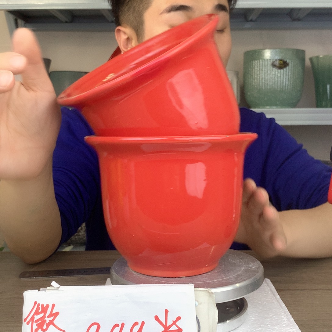 红陶微瑕/红色花盆14x13两个花盆