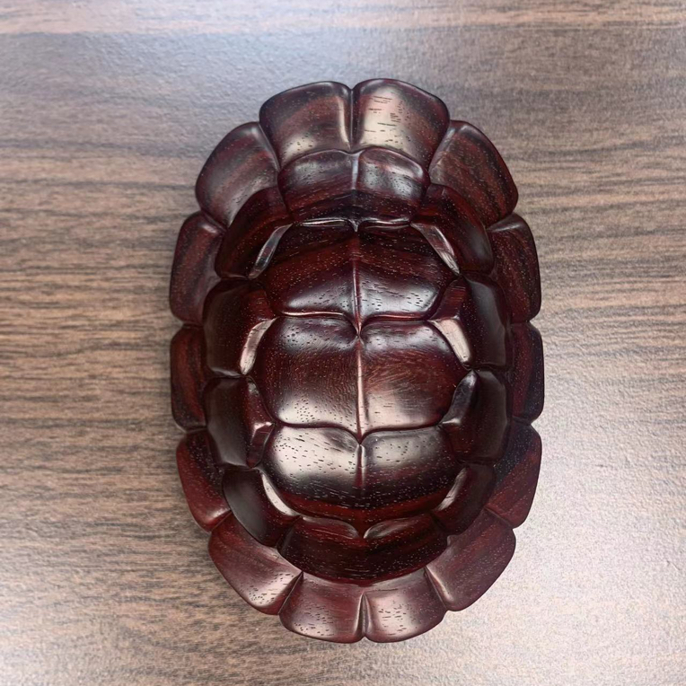 木雕小物件印度小叶紫檀大富甲龟壳湘工手工雕刻盘玩把玩件精品