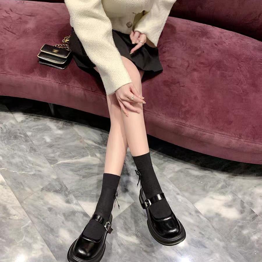 W273109增高厚底扣带玛丽珍单鞋女小皮鞋