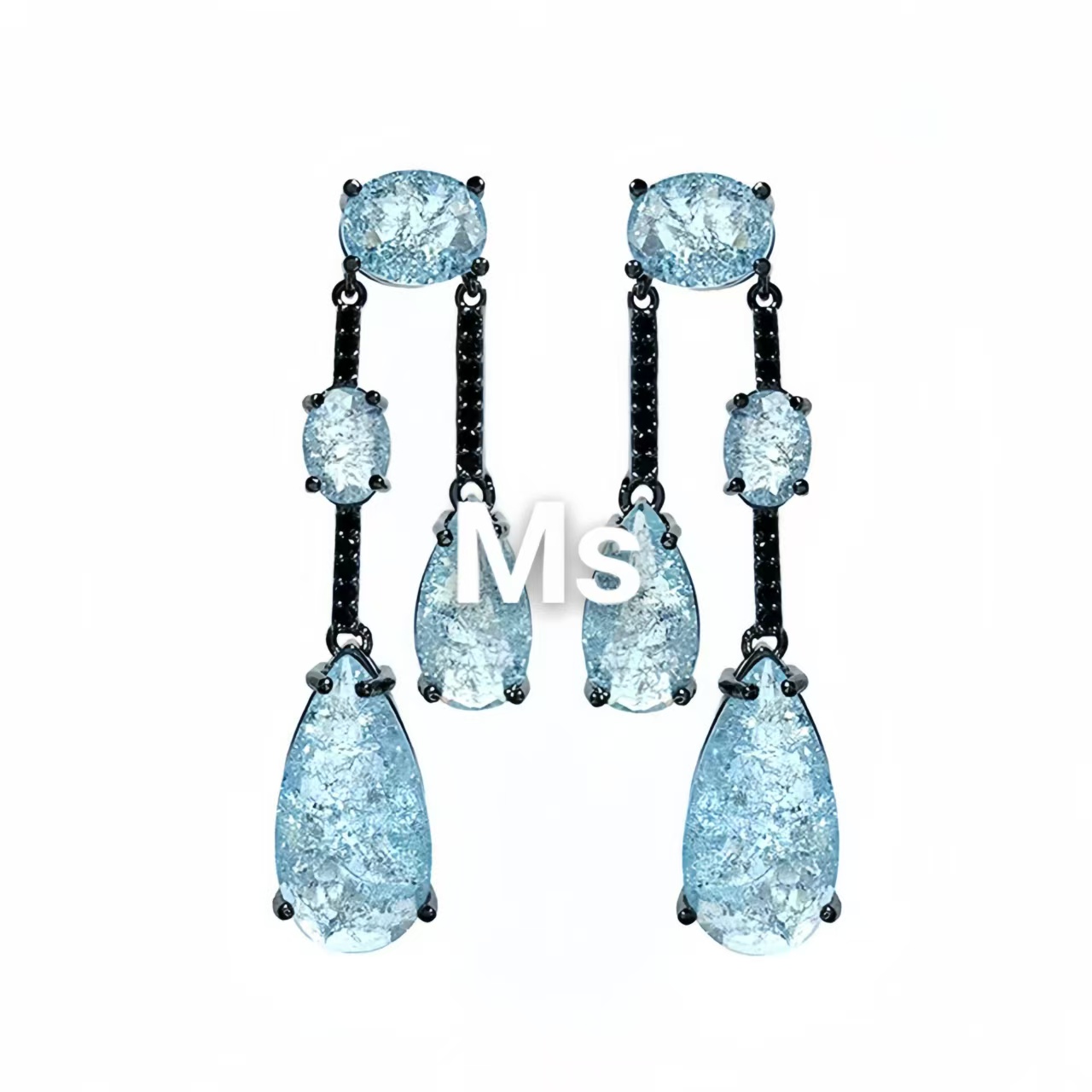 铜合金合成锆石耳饰 耳钉耳环30-40岁上档次耳饰流苏气质轻奢高端