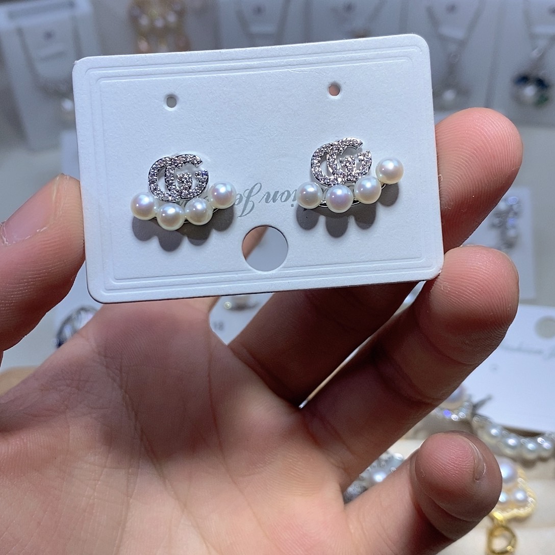淡水珍珠耳饰银S925镶嵌