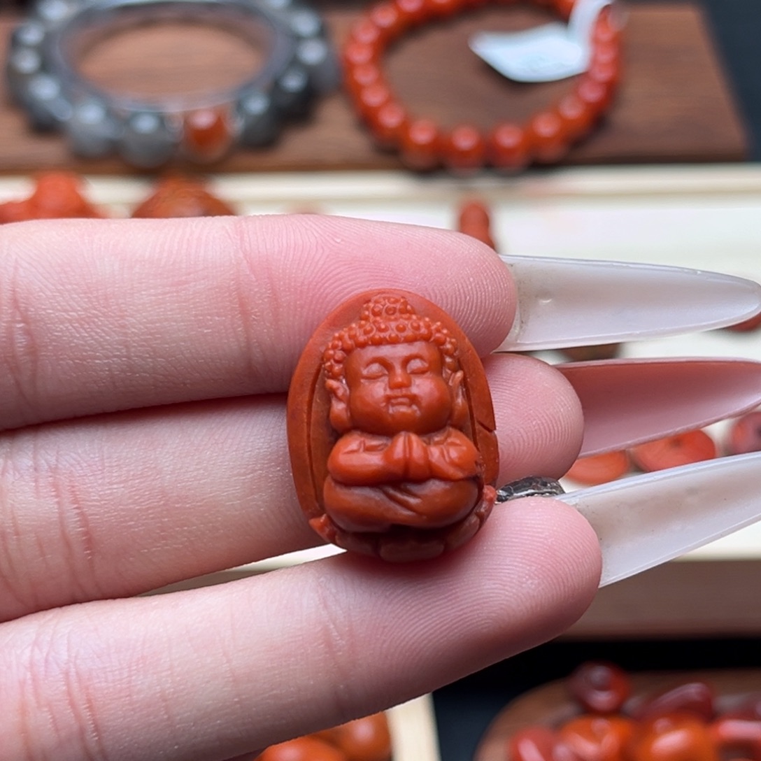 南红玛瑙未镶嵌南红8宝宝佛