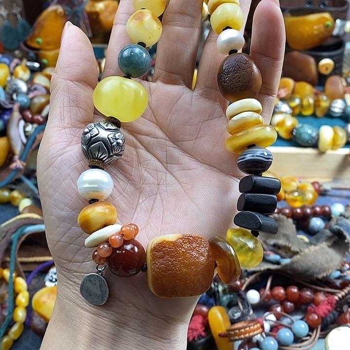 蜜蜡未镶嵌项链项链