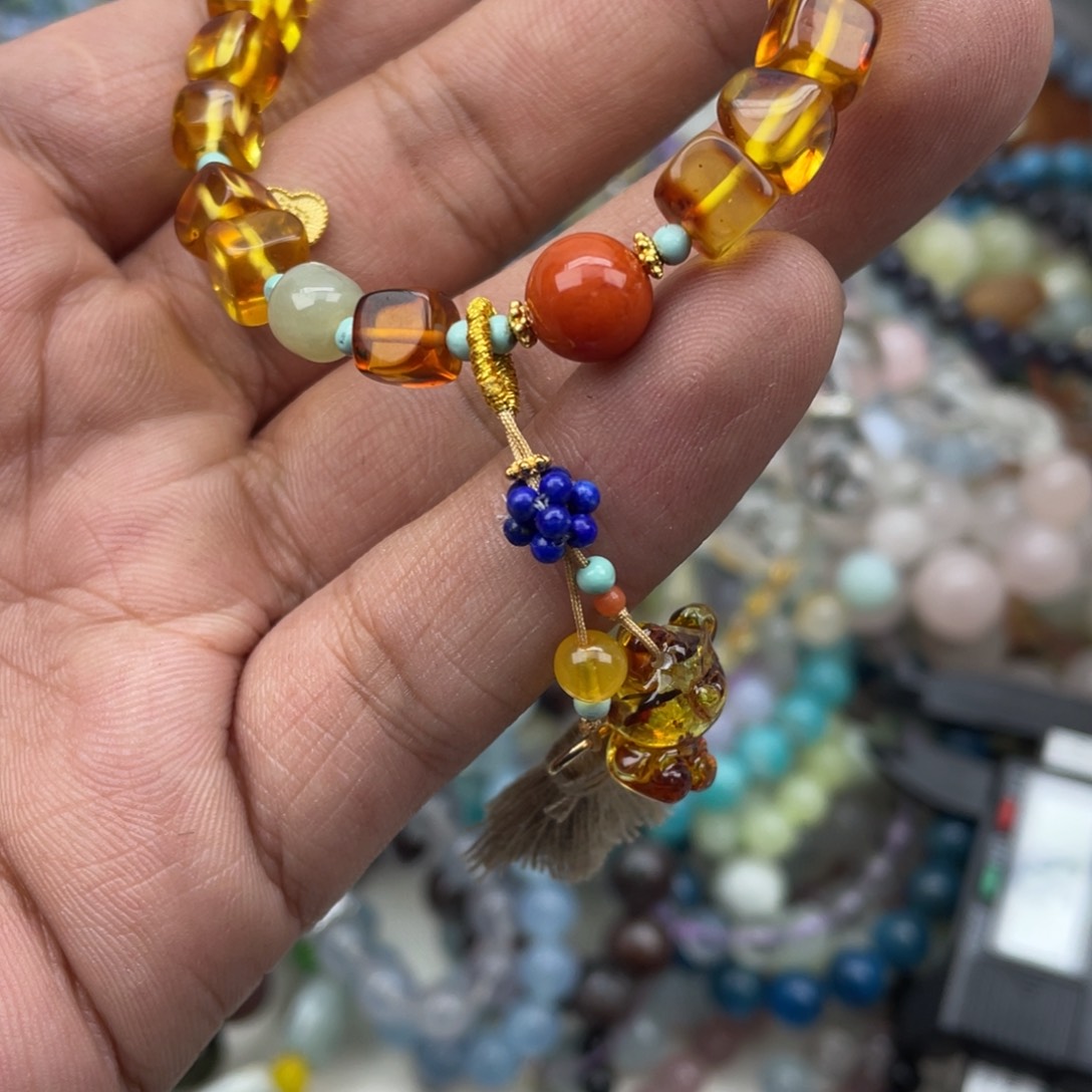 银S925镶嵌手链烟晶