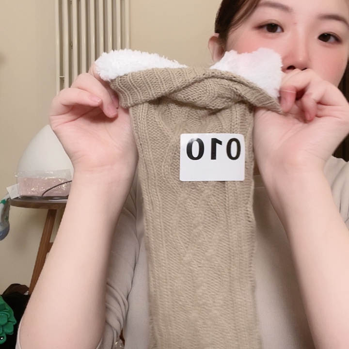 三醋酯纤维日单棕色麻花膝盖010