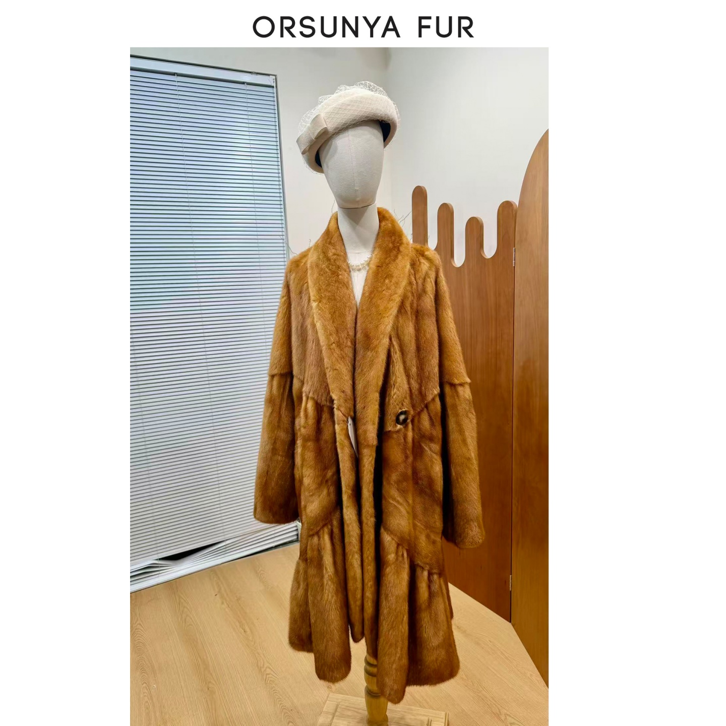 “5米大裙摆”进口水貂皮草女整貂长款貂皮大衣外套中古风ZD157Y025